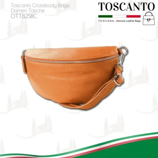 Toscanto Damen Gürteltasche Leder Tasche braun tan OTT825BC