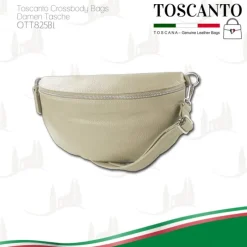 Toscanto Damen Gürteltasche Leder Tasche beige OTT825BI