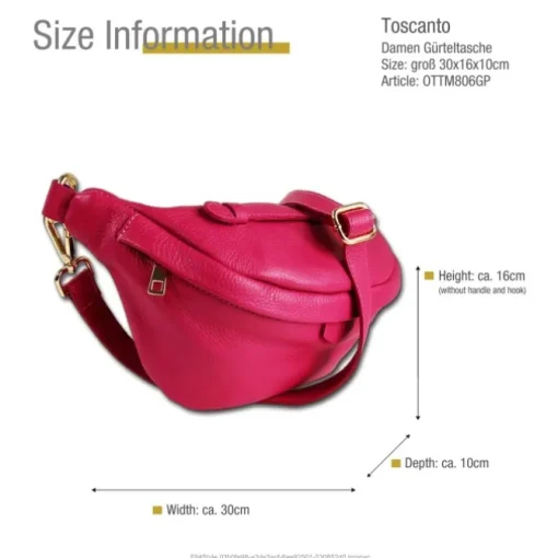 Toscanto Damen Gürteltasche Leder Tasche pink OTTM806GP
