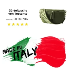 Toscanto Damen Gürteltasche Leder Tasche grün OTT807BG