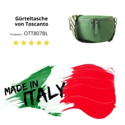 Toscanto Damen Gürteltasche Leder Tasche grün OTT807BL
