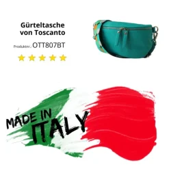 Toscanto Damen Gürteltasche Leder Tasche türkis OTT807BT