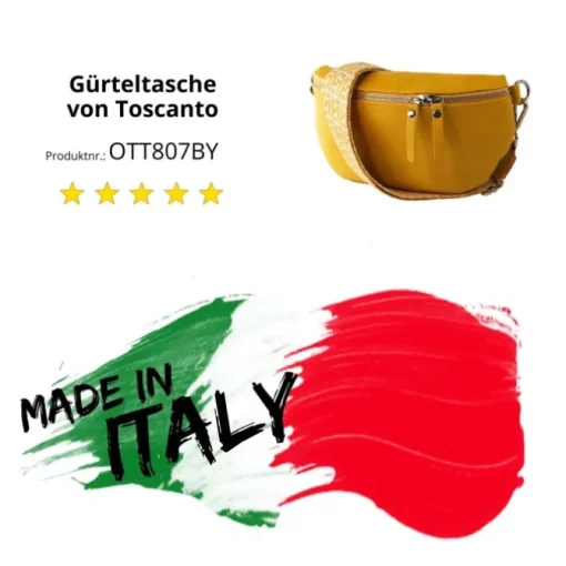 Toscanto Damen Gürteltasche Leder Tasche gelb OTT807BY