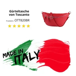 Toscanto Damen Gürteltasche Leder Tasche rot OTT820BR