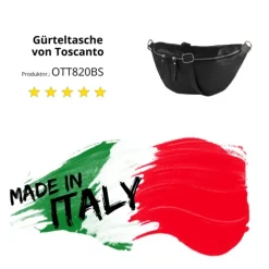 Toscanto Damen Gürteltasche Leder Tasche schwarz OTT820BS