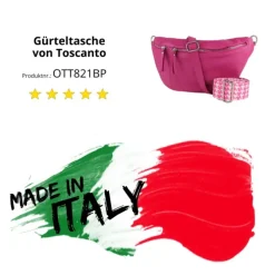 Toscanto Damen Gürteltasche Leder Tasche pink OTT821BP