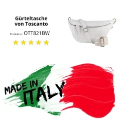Toscanto Damen Gürteltasche Leder Tasche weiß OTT821BW