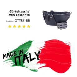 Toscanto Damen Gürteltasche Leder Tasche dunkelblau OTT821BB