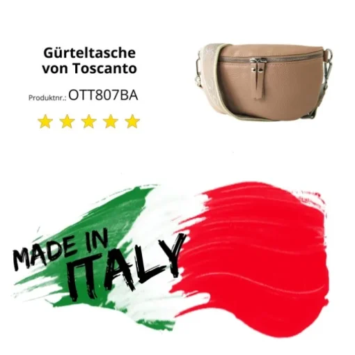Toscanto Damen Gürteltasche Leder Tasche rosa OTT807BA
