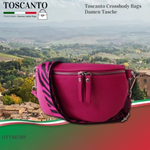 Toscanto Damen Gürteltasche Leder Tasche pink OTT807BP