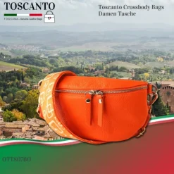 Toscanto Damen Gürteltasche Leder Tasche orange OTT807BO