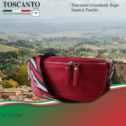 Toscanto Damen Gürteltasche Leder Tasche rot OTT807BR