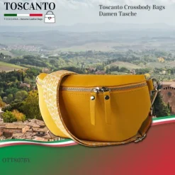 Toscanto Damen Gürteltasche Leder Tasche gelb OTT807BY