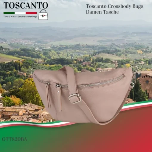 Toscanto Damen Gürteltasche Leder Tasche rosa OTT820BA