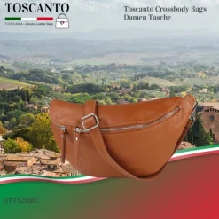 Toscanto Damen Gürteltasche Leder Tasche braun tan OTT820BC