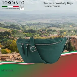 Toscanto Damen Gürteltasche Leder Tasche hellgrün OTT820BL