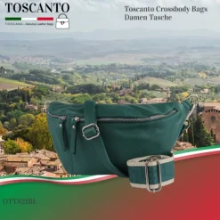 Toscanto Damen Gürteltasche Leder Tasche hellgrün OTT821BL