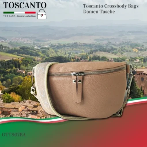 Toscanto Damen Gürteltasche Leder Tasche rosa OTT807BA