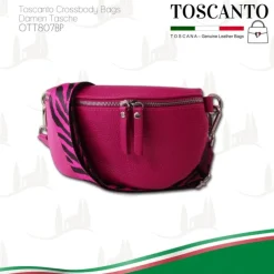 Toscanto Damen Gürteltasche Leder Tasche pink OTT807BP