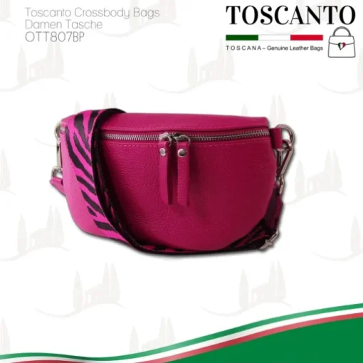 Toscanto Damen Gürteltasche Leder Tasche pink OTT807BP