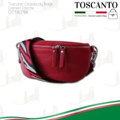 Toscanto Damen Gürteltasche Leder Tasche rot OTT807BR