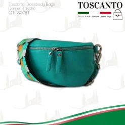 Toscanto Damen Gürteltasche Leder Tasche türkis OTT807BT