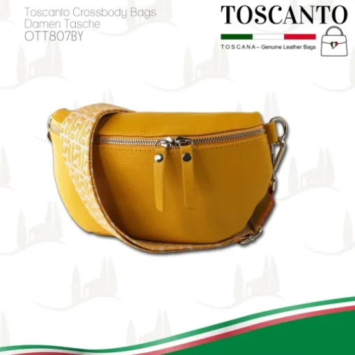Toscanto Damen Gürteltasche Leder Tasche gelb OTT807BY