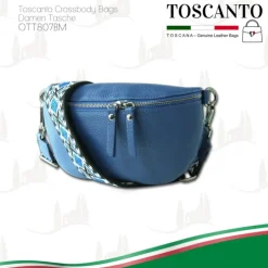 Toscanto Damen Gürteltasche Leder Tasche blau OTT807BM