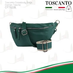 Toscanto Damen Gürteltasche Leder Tasche hellgrün OTT821BL
