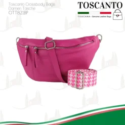 Toscanto Damen Gürteltasche Leder Tasche pink OTT821BP