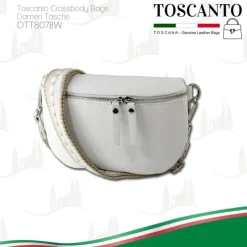 Toscanto Damen Gürteltasche Leder Tasche weiß OTT807BW