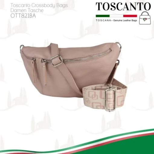 Toscanto Damen Gürteltasche Leder Tasche rosa OTT821BA