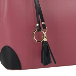 Toscanto Damen Handtasche Leder Tasche altrosa schwarz OTT156HA