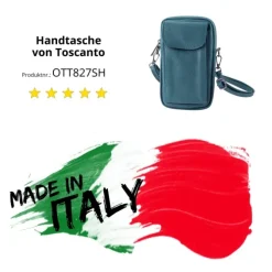 Toscanto Damen Handtasche Leder Tasche hellblau OTT827SH