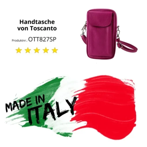 Toscanto Damen Handtasche Leder Tasche pink OTT827SP