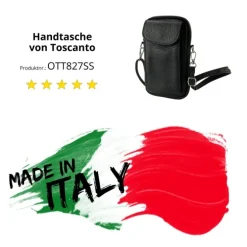 Toscanto Damen Handtasche Leder Tasche schwarz OTT827SS