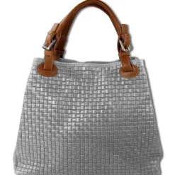 Toscanto Damen Handtasche Leder Tasche grau braun OTT164HK