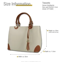 Toscanto Damen Handtasche Leder Tasche beige tan OTT156HC