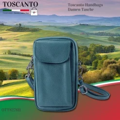 Toscanto Damen Handtasche Leder Tasche hellblau OTT827SH