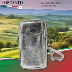 Toscanto Damen Handtasche Leder Tasche silber OTT827SJ