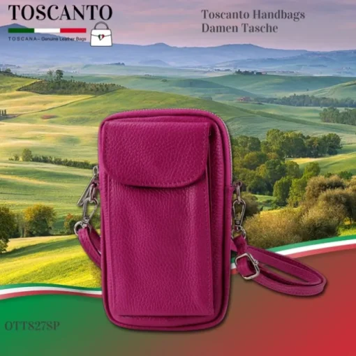 Toscanto Damen Handtasche Leder Tasche pink OTT827SP