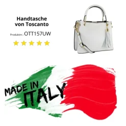Toscanto Damen Handtasche Leder Tasche weiß OTT157UW