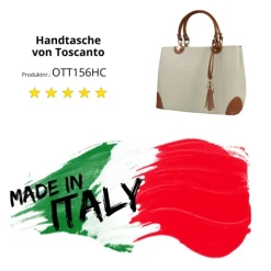 Toscanto Damen Handtasche Leder Tasche beige tan OTT156HC
