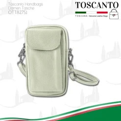 Toscanto Damen Handtasche Leder Tasche beige OTT827SI