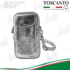 Toscanto Damen Handtasche Leder Tasche silber OTT827SJ
