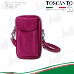 Toscanto Damen Handtasche Leder Tasche pink OTT827SP