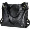 Toscanto Damen Henkeltasche Shopper Leder Tasche schwarz OTT136SS