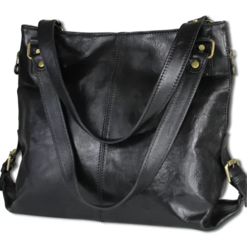Toscanto Damen Henkeltasche Shopper Leder Tasche schwarz OTT136SS