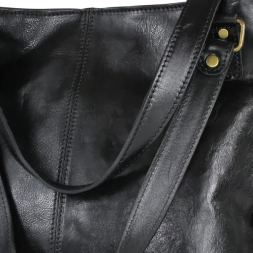 Toscanto Damen Henkeltasche Shopper Leder Tasche schwarz OTT136SS