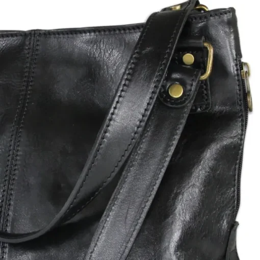 Toscanto Damen Henkeltasche Shopper Leder Tasche schwarz OTT136SS